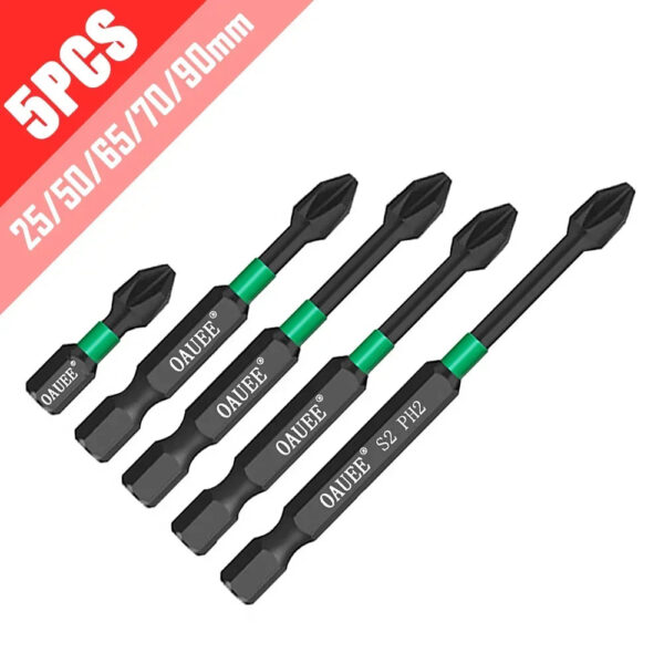 PH2 Magnetic Batch Head Impact Screwdriver Set - 1/2/3/6pcs, Waterproof, Anti-Slip, High Hardness (25/50/65/70/90mm) - Image 12