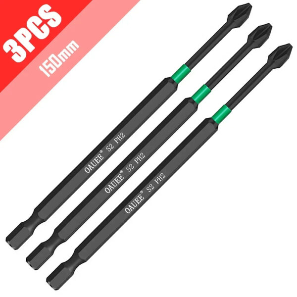 PH2 Magnetic Batch Head Impact Screwdriver Set - 1/2/3/6pcs, Waterproof, Anti-Slip, High Hardness (25/50/65/70/90mm) - Image 3