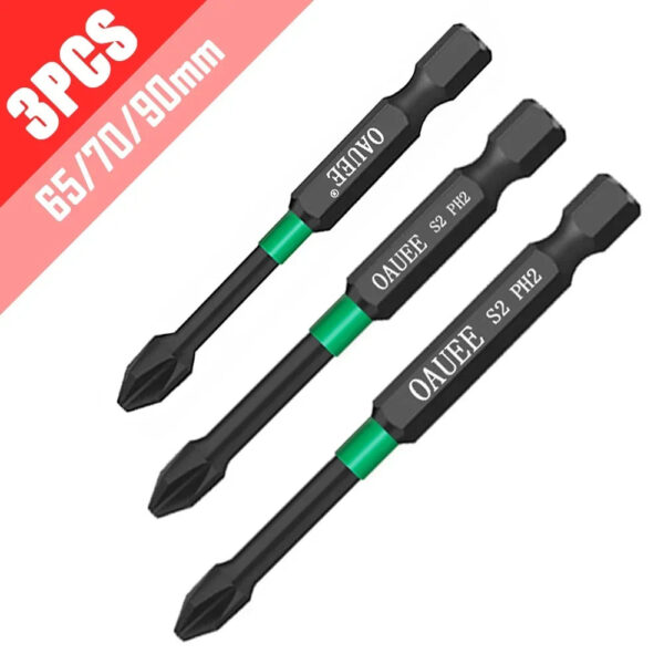PH2 Magnetic Batch Head Impact Screwdriver Set - 1/2/3/6pcs, Waterproof, Anti-Slip, High Hardness (25/50/65/70/90mm) - Image 24