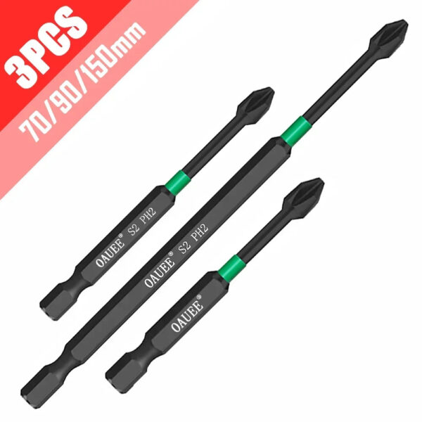 PH2 Magnetic Batch Head Impact Screwdriver Set - 1/2/3/6pcs, Waterproof, Anti-Slip, High Hardness (25/50/65/70/90mm) - Image 26
