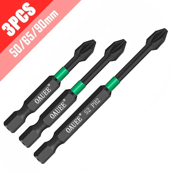 PH2 Magnetic Batch Head Impact Screwdriver Set - 1/2/3/6pcs, Waterproof, Anti-Slip, High Hardness (25/50/65/70/90mm) - Image 27