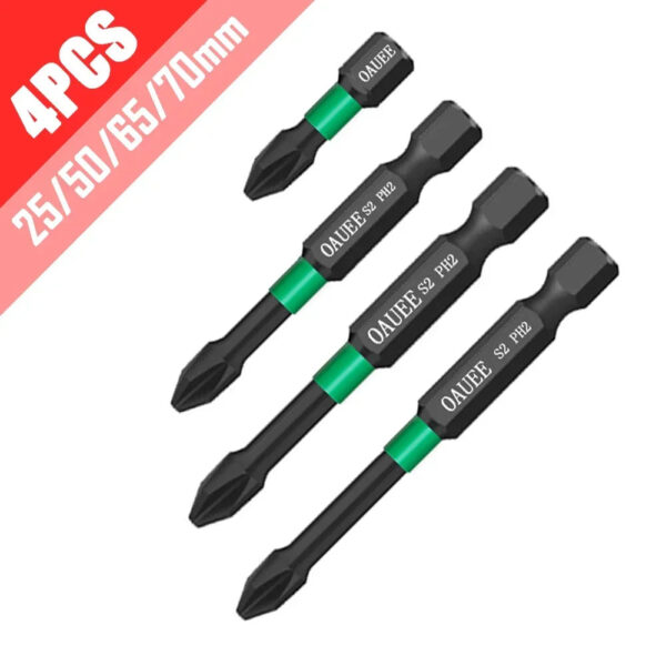 PH2 Magnetic Batch Head Impact Screwdriver Set - 1/2/3/6pcs, Waterproof, Anti-Slip, High Hardness (25/50/65/70/90mm) - Image 30