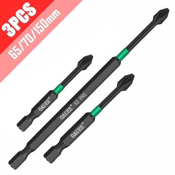PH2 Magnetic Batch Head Impact Screwdriver Set - 1/2/3/6pcs, Waterproof, Anti-Slip, High Hardness (25/50/65/70/90mm) - Image 33