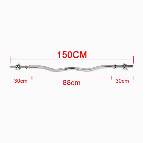 1.2M/1.5M Fitness Training Barbell Bar - 25mm Standard Straight & Curved Dumbbell Rods for Home Gym & Bodybuilding - Image 5