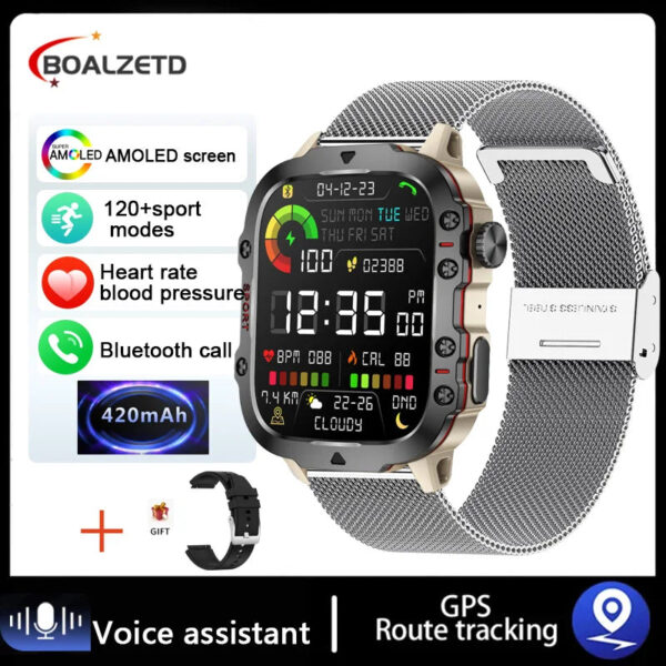 2024 New For Xiaomi Military Smart Watch Men IP68 5ATM Outdoor Sports Fitness Tracker Health Monitor 1.96 BT Call Smartwatch - Image 11