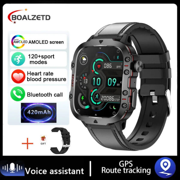2024 New For Xiaomi Military Smart Watch Men IP68 5ATM Outdoor Sports Fitness Tracker Health Monitor 1.96 BT Call Smartwatch - Image 12