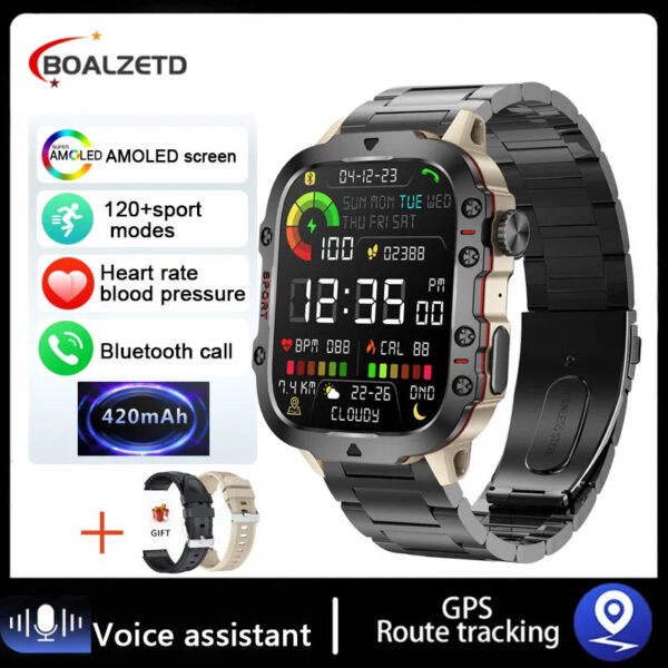 2024 New For Xiaomi Military Smart Watch Men IP68 5ATM Outdoor Sports Fitness Tracker Health Monitor 1.96 BT Call Smartwatch - Image 13