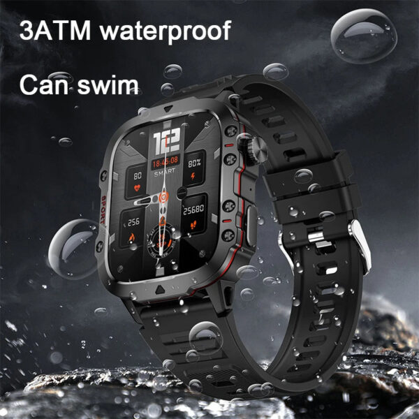2024 New For Xiaomi Military Smart Watch Men IP68 5ATM Outdoor Sports Fitness Tracker Health Monitor 1.96 BT Call Smartwatch - Image 4