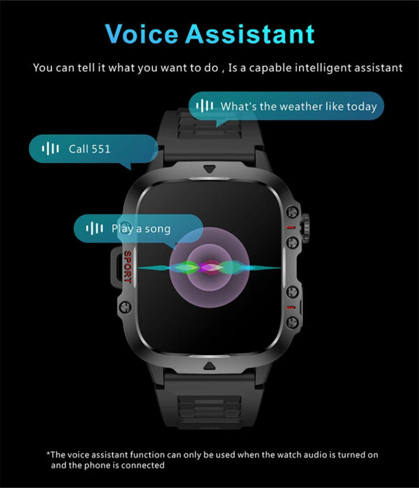 2024 New For Xiaomi Military Smart Watch Men IP68 5ATM Outdoor Sports Fitness Tracker Health Monitor 1.96 BT Call Smartwatch - Image 6