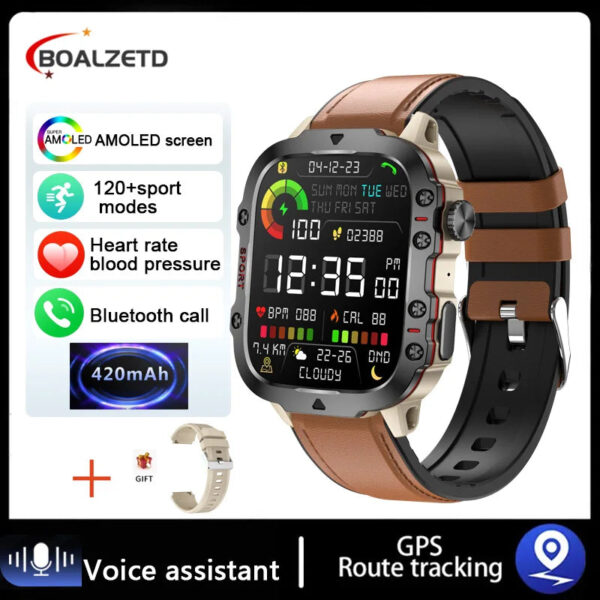 2024 New For Xiaomi Military Smart Watch Men IP68 5ATM Outdoor Sports Fitness Tracker Health Monitor 1.96 BT Call Smartwatch - Image 9