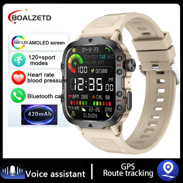 2024 New For Xiaomi Military Smart Watch Men IP68 5ATM Outdoor Sports Fitness Tracker Health Monitor 1.96 BT Call Smartwatch - Image 10