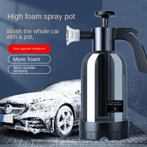 2L Hand Pump Foam Sprayer with 3 Types of Nozzle Hand Pneumatic Foam Cannon Snow Foam Car Wash Spray Bottle Car Window Cleaning - Image 3