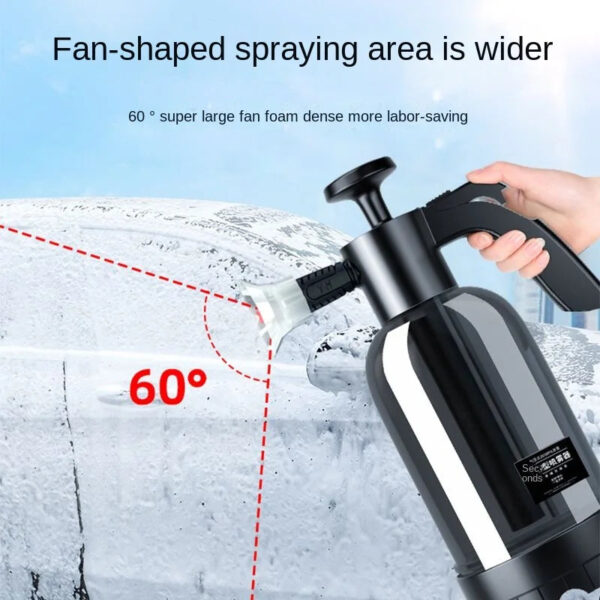 2L Hand Pump Foam Sprayer with 3 Types of Nozzle Hand Pneumatic Foam Cannon Snow Foam Car Wash Spray Bottle Car Window Cleaning - Image 4