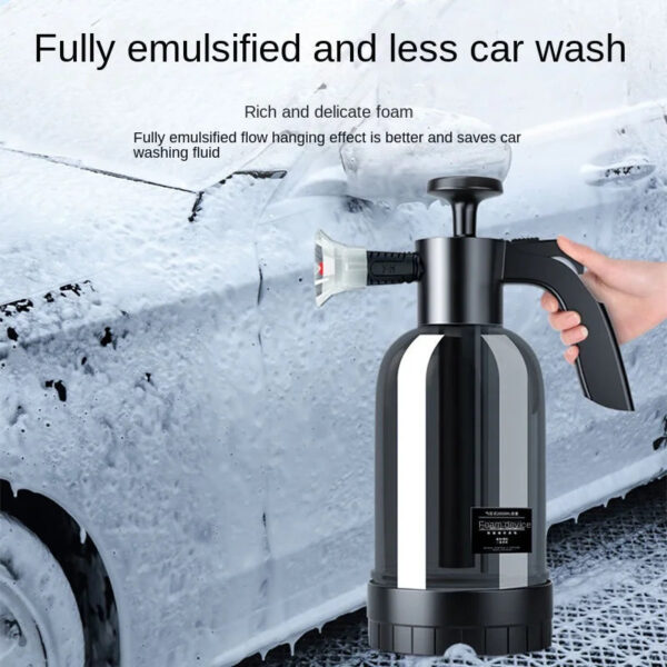 2L Hand Pump Foam Sprayer with 3 Types of Nozzle Hand Pneumatic Foam Cannon Snow Foam Car Wash Spray Bottle Car Window Cleaning - Image 5