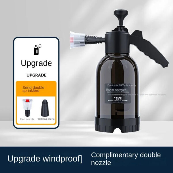 2L Hand Pump Foam Sprayer with 3 Types of Nozzle Hand Pneumatic Foam Cannon Snow Foam Car Wash Spray Bottle Car Window Cleaning - Image 9