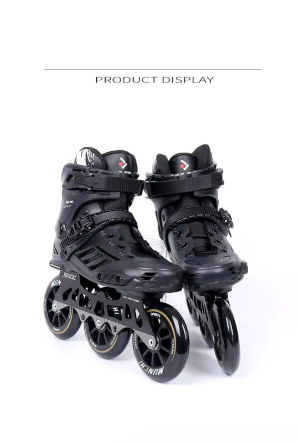 3 Wheels Professional Roller Skates Adult Youth leisure Inline Skating Shoes Figure Skating Black Sneakers Shoes size 36-46 - Image 6