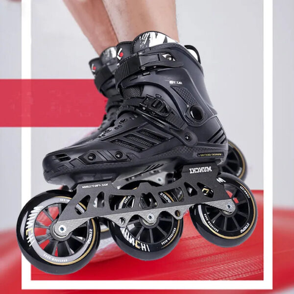 3 Wheels Professional Roller Skates Adult Youth leisure Inline Skating Shoes Figure Skating Black Sneakers Shoes size 36-46 - Image 10