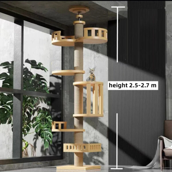 Solid Wooden Adjustable Multilayer Cat Tree Tower for Kittens and Pets Furniture - Image 11