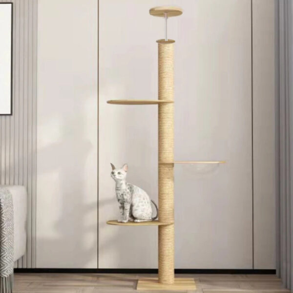 Solid Wooden Adjustable Multilayer Cat Tree Tower for Kittens and Pets Furniture - Image 7