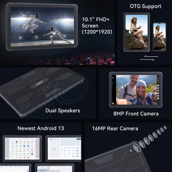 Cubot TAB KINGKONG, Rugged Tablet Android 13, IP68 Waterproof, 16GB RAM(8GB+8GB Extended), 256GB ROM, 10600mAh,10.1 FHD+ Screen - Image 2