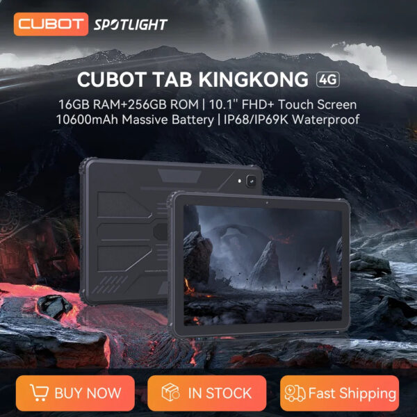 Cubot TAB KINGKONG, Rugged Tablet Android 13, IP68 Waterproof, 16GB RAM(8GB+8GB Extended), 256GB ROM, 10600mAh,10.1 FHD+ Screen - Image 4