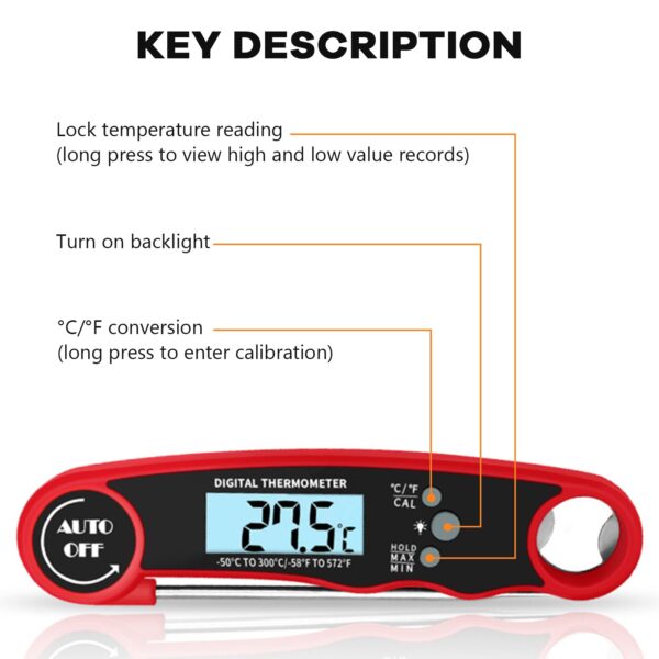 Digital Kitchen Thermometer Food Tools Electronic Cooking Probe BBQ - Image 10