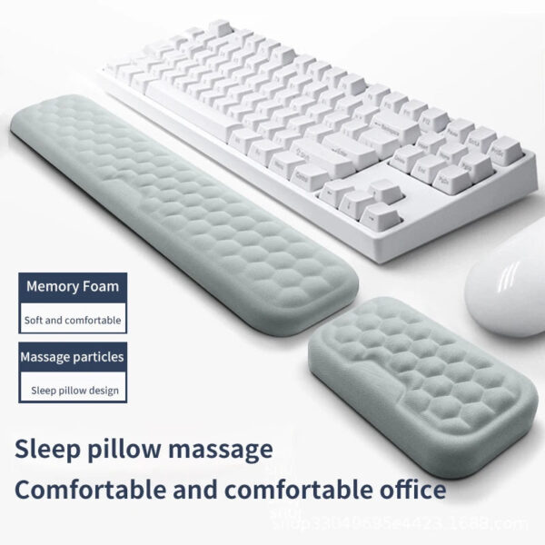 Ergonomic Keyboard Mouse Wrist Rest Office Typing Protection Relax Wrist Memory Foam Mouse Pad Computer Laptop Desk Mat - Image 4