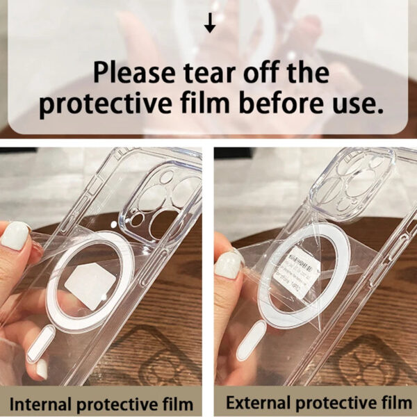 For Magesafe Magnetic Transparent Wireless Charge Case For iPhone 11 12 13 14 15 Pro Max Plus Mini X 7 8 SE Shockproof PC Cover - Image 8