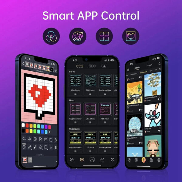 Gaming Setup Clock With Smart APP Control, Wifi Connect, RGB LED Display, Personalized Dashboard, Pixel Art - Image 7