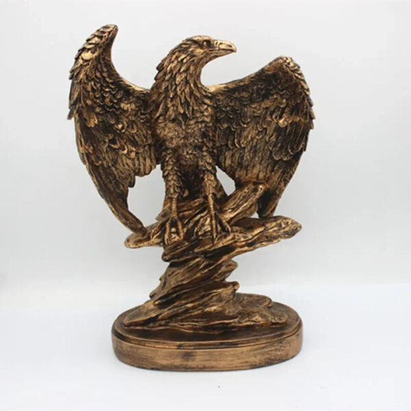 Golden Bald Eagle Statue Home Decor Statue, Office Decoration Resin Art Crafts, Resin Animal Crafts Golden Eagle Spreading Wings - Image 7
