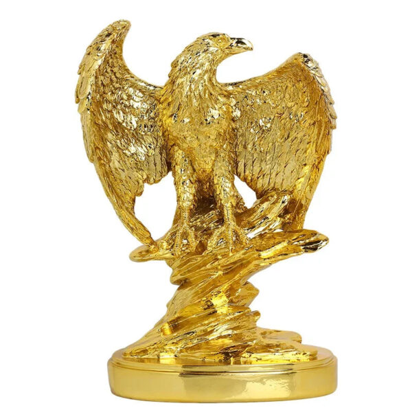 Golden Bald Eagle Statue Home Decor Statue, Office Decoration Resin Art Crafts, Resin Animal Crafts Golden Eagle Spreading Wings - Image 8