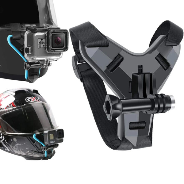 Helmet Strap Mount For Gopro Hero 11 10 9 8 7 6 5 4 3 Motorcycle Yi Action Sports Camera Mount Full Face Holder Accessories - Image 3
