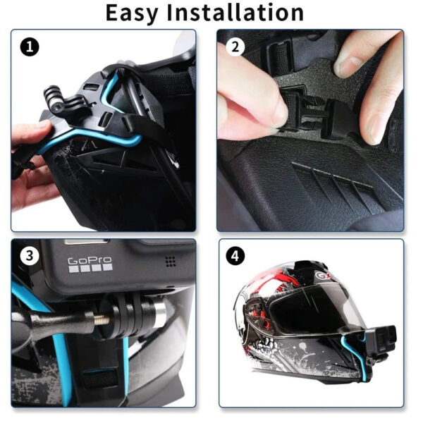 Helmet Strap Mount For Gopro Hero 11 10 9 8 7 6 5 4 3 Motorcycle Yi Action Sports Camera Mount Full Face Holder Accessories - Image 5