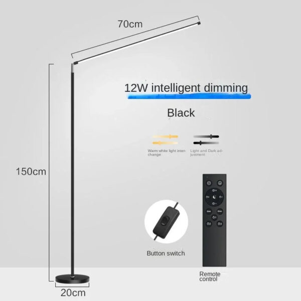 Minimalism LED Floor Lamp Super Bright Reading Lamp Living Room Bedroom Bedside Vertical Lamp Floor Piano Lighting Fixture - Image 2