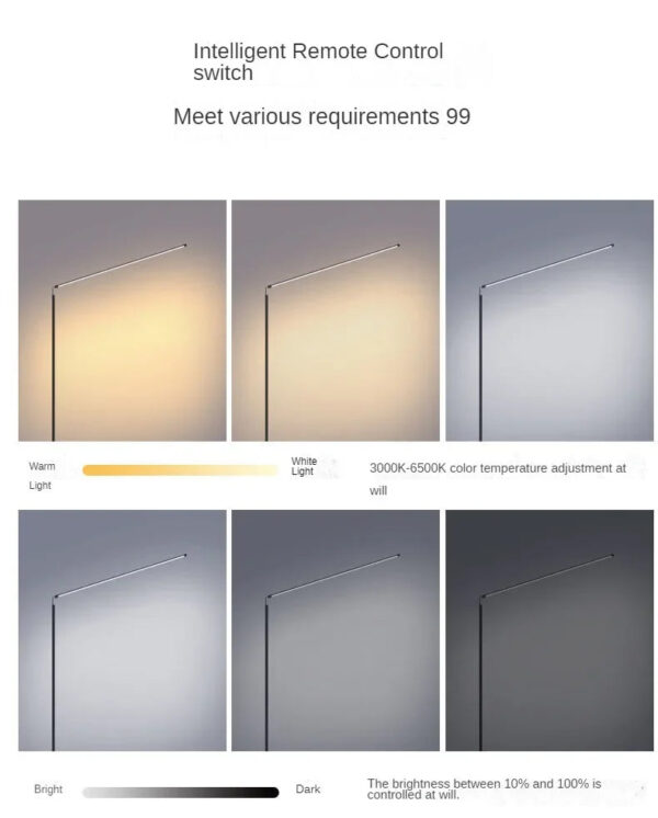 Minimalism LED Floor Lamp Super Bright Reading Lamp Living Room Bedroom Bedside Vertical Lamp Floor Piano Lighting Fixture - Image 19