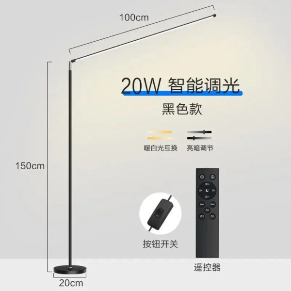 Minimalism LED Floor Lamp Super Bright Reading Lamp Living Room Bedroom Bedside Vertical Lamp Floor Piano Lighting Fixture - Image 3