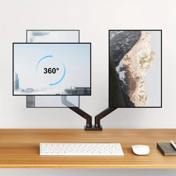 Monitor Stand for 13-32 inches Screens, Dual Monitor Mount Gas Spring, Dual Monitor Arm Full Motion Adjustable - Image 8