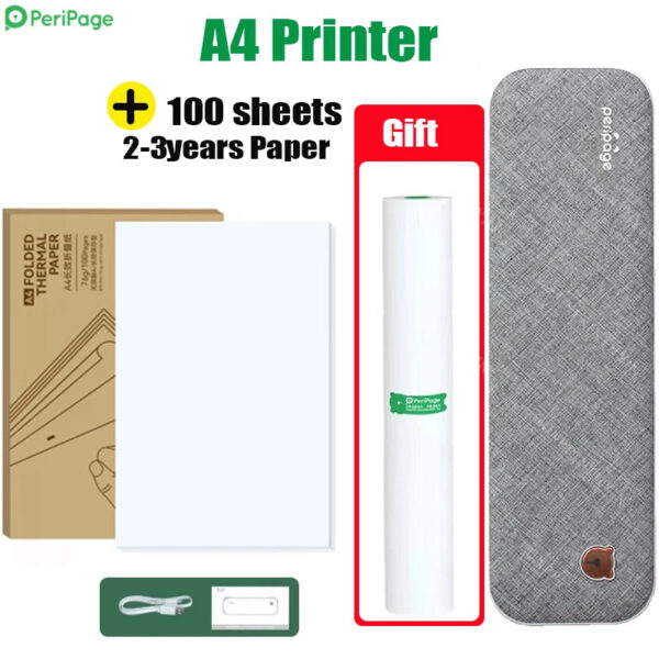 Peripage A4 Printer Paper Mini Inkless A40 Portable Thermal Wireless Bluetooth Printer Maker for Phone Photo Document Office Use - Image 8