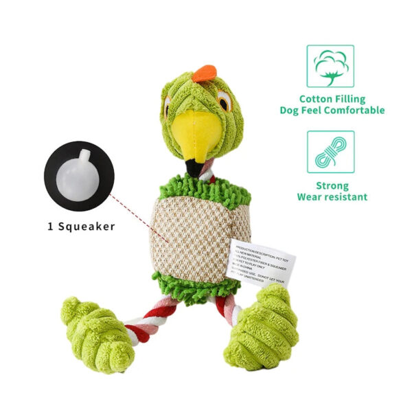 Funny Bird Shaped Plush Squeak Chew Ropes Toy - Interactive Dog Toys for Small & Large Pets - Image 7