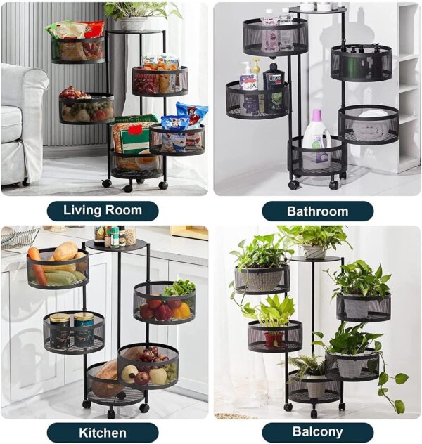 Rotating fruit and vegetable basket-Round