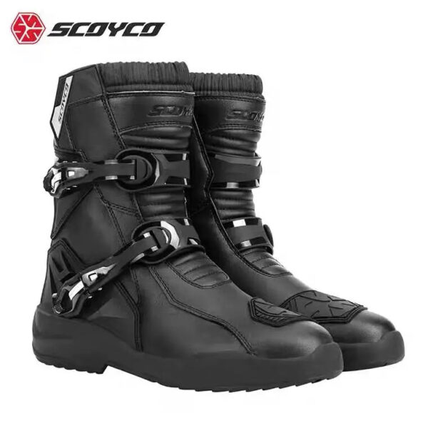 Scoyco Enduro Motorcycle Boots Man Waterproof Motorcyclist Shoes Brown Leather Motocross Boots Anti-slip Motorcycle Accessories - Image 2