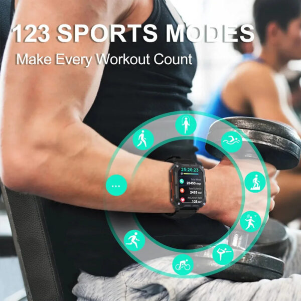 SENBONO 2024 Men's Smartwatch – BT Call, 380mAh Battery, Fitness Tracker with 123 Sport Modes, Sleep Monitoring – Compatible with Android & iOS - Image 7