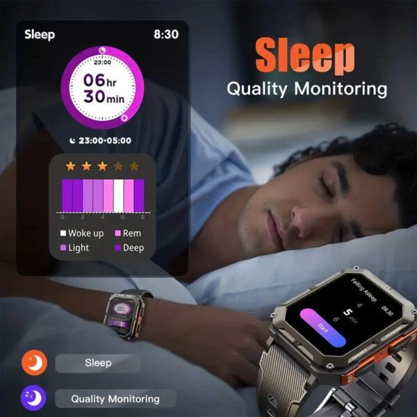 SENBONO 2024 Men's Smartwatch – BT Call, 380mAh Battery, Fitness Tracker with 123 Sport Modes, Sleep Monitoring – Compatible with Android & iOS - Image 8