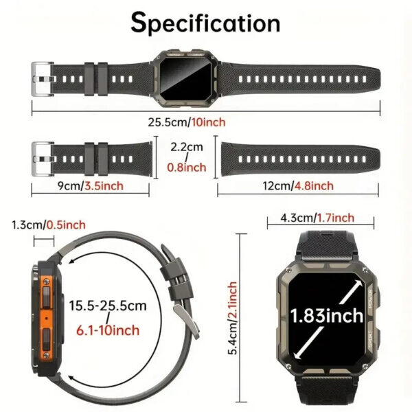 SENBONO 2024 Men's Smartwatch – BT Call, 380mAh Battery, Fitness Tracker with 123 Sport Modes, Sleep Monitoring – Compatible with Android & iOS - Image 9