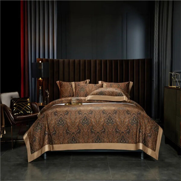 Vintage Brown Chocolate Boho Duvet Cover Set Queen King 4Pcs Luxury 1000TC Egyptian Cotton Soft Bedding Bed Sheet Pillowcases - Image 11