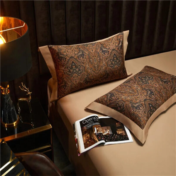Vintage Brown Chocolate Boho Duvet Cover Set Queen King 4Pcs Luxury 1000TC Egyptian Cotton Soft Bedding Bed Sheet Pillowcases - Image 15