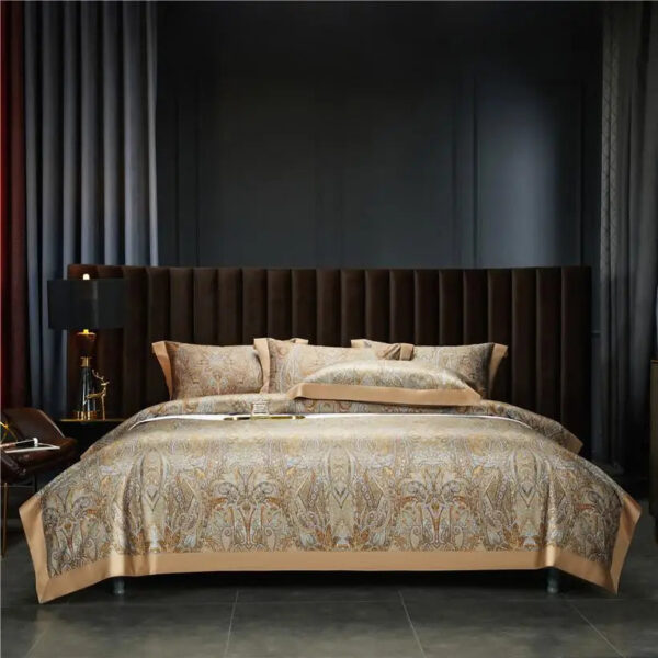 Vintage Brown Chocolate Boho Duvet Cover Set Queen King 4Pcs Luxury 1000TC Egyptian Cotton Soft Bedding Bed Sheet Pillowcases - Image 8
