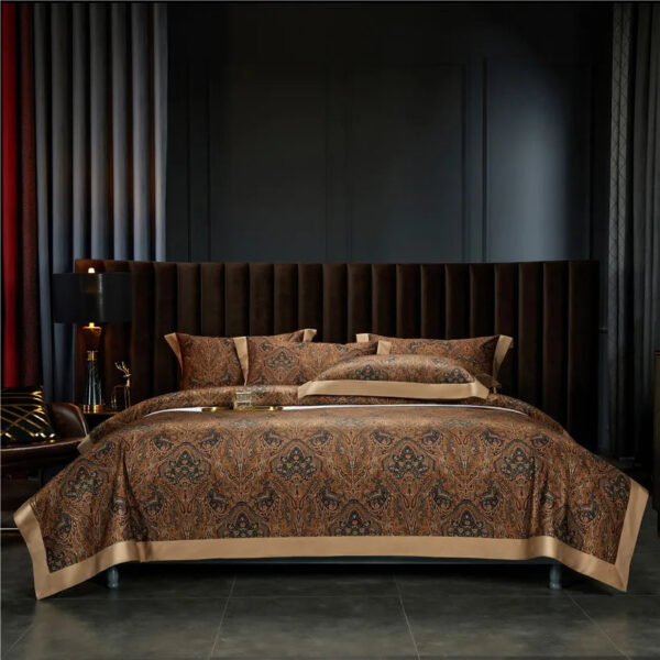 Vintage Brown Chocolate Boho Duvet Cover Set Queen King 4Pcs Luxury 1000TC Egyptian Cotton Soft Bedding Bed Sheet Pillowcases - Image 10